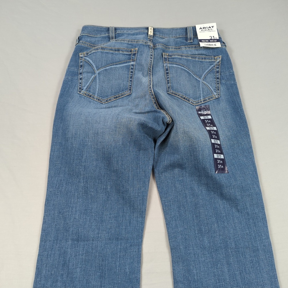 Ariat Jeans Womens 31 Blue Boot Cut Western Cowgirl Real Denim Rodeo New - Picture 14 of 16